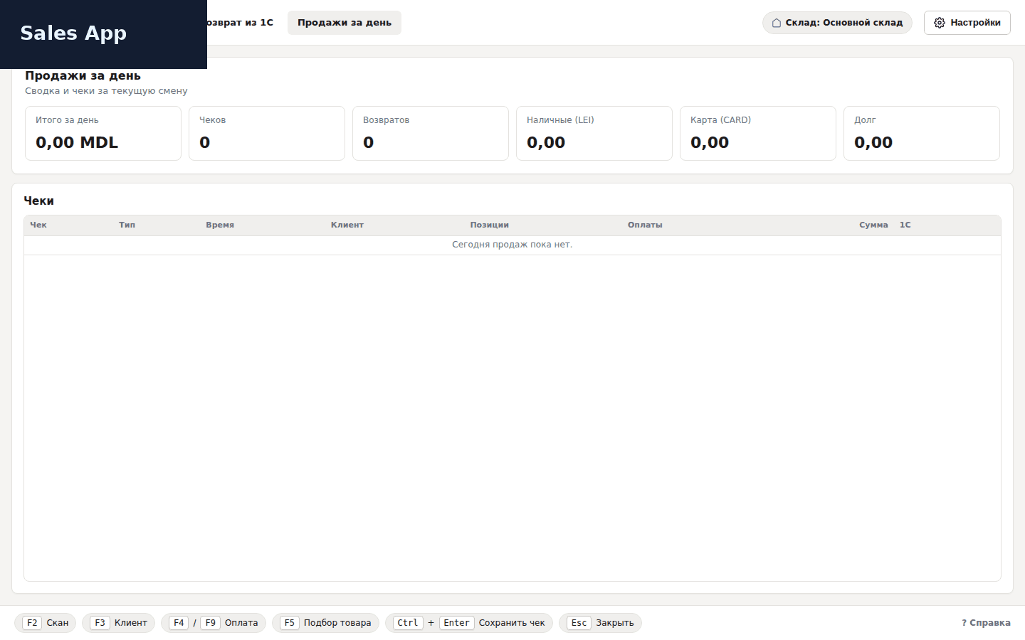 Daily sales journal showing receipt details and exchange status